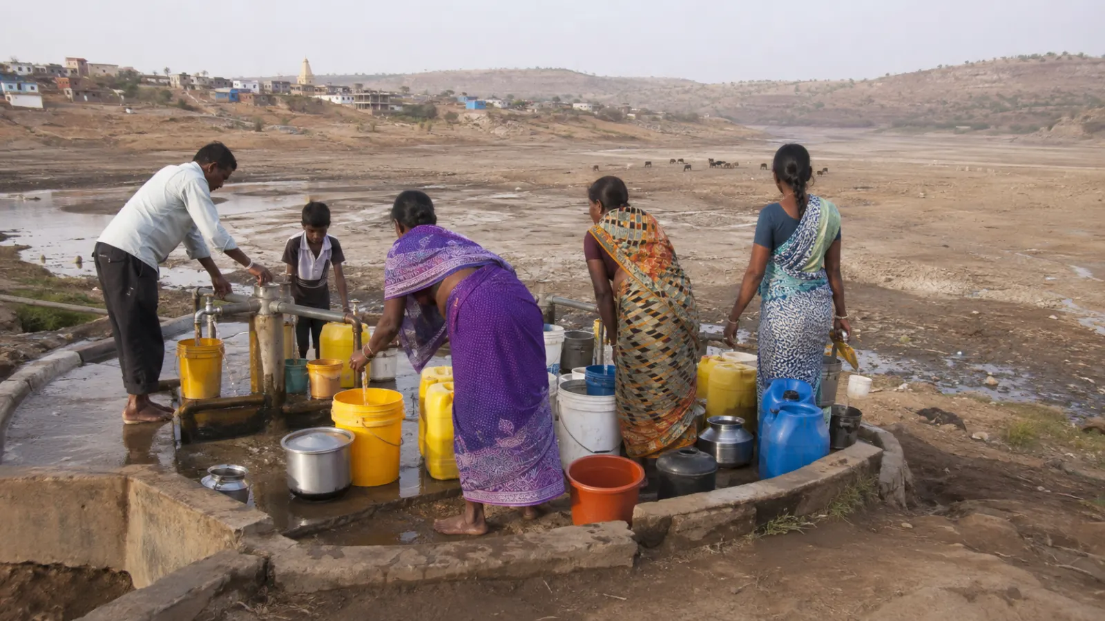 Urban water infrastructure serving communities with unequal access to reliable water supplies.