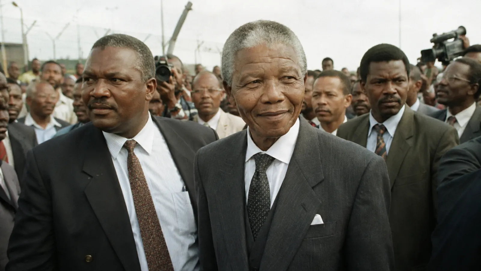 Nelson Mandela in a documented anti-apartheid or democratic-transition setting