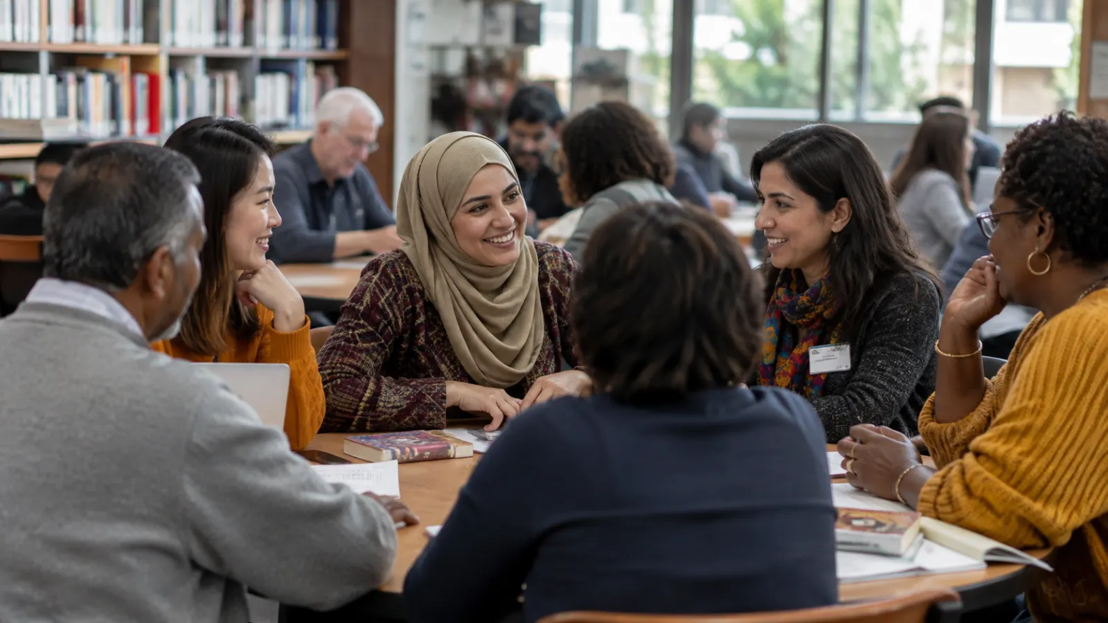 Residents from different cultural backgrounds participating together in a shared community event.